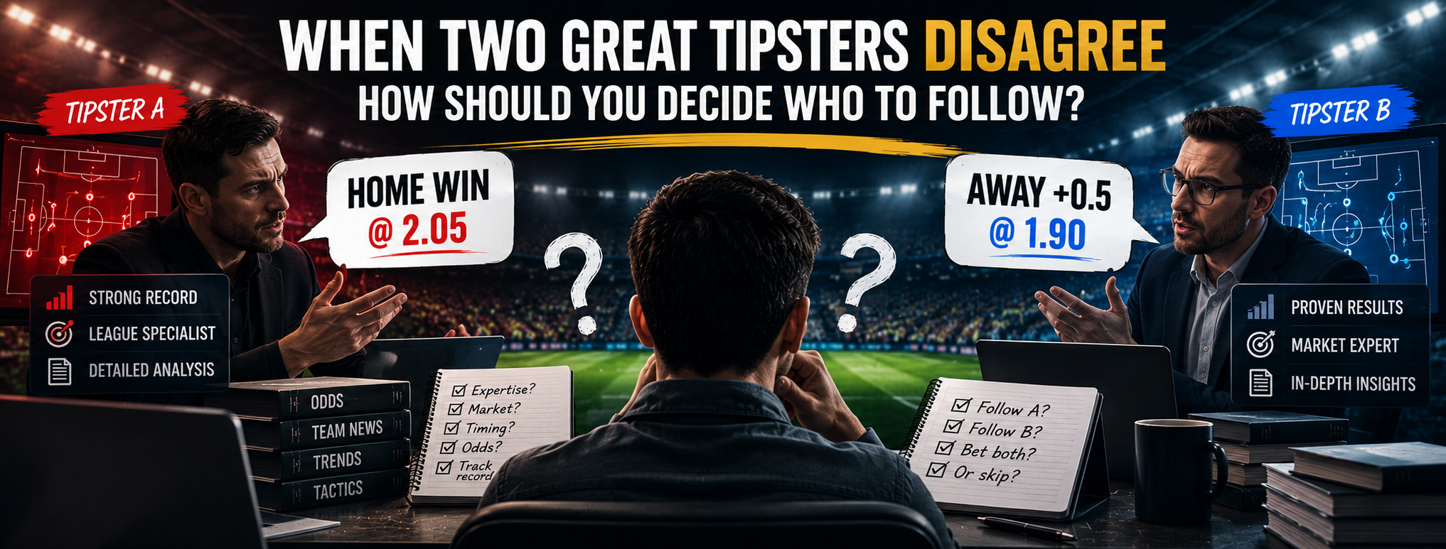 When Two Football Tipsters Disagree: Who to Follow?